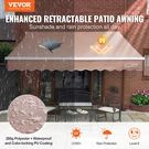 13X8 Ft Manual Retractable Patio Awning, Water-resistant Sun Shade For Balcony. Fixed Price $265.99.