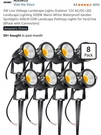 Aledeco Landscape Lights Pack Of 8. Low Voltage 500LM Per Warm White. Fixed Price $58.00.