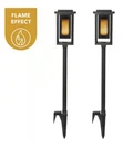 Hampton Bay Ambrose Solar Led Flicker Flame Torch Path Lights 2 Pack. Fixed Price $34.50.