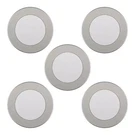 Ge Dimmable Modern Corded Electric Plastic Led Puck Lights, Set Of 5, Silver. Fixed Price $54.99.