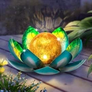 Solar Lights Outdoor 2PACK Crackle Glass Lotus Led Waterproof Blue Aiiny Globe. Fixed Price $74.99.