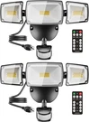 55W Outdoor Motion Sensor Flood Lights With Remote, 5500LM, 2 Pack. Fixed Price $133.99.