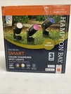Hampton Bay Smart 450 Lumens Low Voltage Black Outdoor Spotlight 3 Pack (new). Fixed Price $99.99.