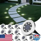 Incx 12-PACK Solar Led Disk Lights Outdoor Waterproof Garden Pathway Cold White. Fixed Price $55.39.