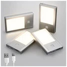 V4LIGHT Rechargeable Motion Sensor Night Lights, 4-PACK Painted Grey Aluminum. Fixed Price $52.57.