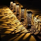 Tommy Bahama 35 Lumen Square Solar Bollard Lights, 5-PACK Pattern Pathway. Fixed Price $89.95.