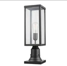 Globe Electric Bowery Matte Black Outdoor Lamp Post Light Fixture W/ Base. Fixed Price $39.99.