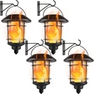 Dynaming 4 Pack Solar Flame Wall Lanterns Outdoor, Powered Mounted Sc. Fixed Price $45.69.