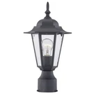 Pia Ricco 1-LIGHT Textured Black Outdoor Post Lantern With Clear Glass Shade. Fixed Price $14.99.