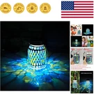 Artistic Solar Garden Lantern 8-HOUR Illumination With Handcrafted Blue Glass. Fixed Price $36.99.