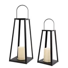 Hpc 2PCS Solar Lanterns For Outdoor DECOR-20IN 15.6IN Black Metal Candl.... Fixed Price $67.93.
