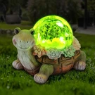Solar Turtle Garden Statue Lights For Outdoor Decor With Cracked Glass Led Fi.... Fixed Price $34.70.