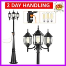 Partphoner Outdoor Lamp Post Light With Gfci Outlet, 3-HEAD Classic Black Lig.... Fixed Price $237.67.