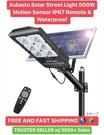 Aulanto 500W Solar Street Light Outdoors IP67 Waterproof W/ Remote Control. Fixed Price $145.00.