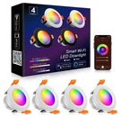 Ygs-tech 3" Smart Led Recessed Light Rgb Wifi Dimmable 4 Pack. Fixed Price $59.99.