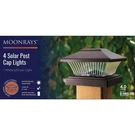 Moonrays 4 Pk Bronze Solar Fence Post Cap Light Tops, Deck, And Railings. Fixed Price $22.99.