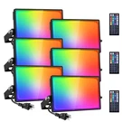 Onforu 6 Pack Rgb Led Flood Outdoor, 70W Color Changing Uplights W/remote. Fixed Price $173.05.