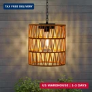 Livinlarge Solar Chandelier Lantern,outdoor Rattan Pendant Lights,waterproof Boh. Fixed Price $46.86.