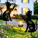 Solar Cat Lantern Outdoor 2PACK Hanging Black Decor Garden Stakes Doorkeer Gifts. Fixed Price $59.99.