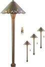 Brass Led Pathway Lights 4-PACK, 23'' High, Low Voltage Outdoor Lighting. Fixed Price $299.99.