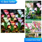 Solar Lily Lights 6 Pack Outdoor Garden Decor Waterproof 7 Color Changing Led. Fixed Price $52.18.