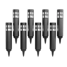Solar Path Bollard Lights, Set Of 8-15.4 Outdoor 2.75"X2.75"X15.4", Black. Fixed Price $83.99.