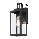Wisbeam 13.7IN Black Outdoor Wall Lantern, Dusk To 14IN Pack, Dawn. Fixed Price $43.99.