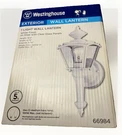 Westinghouse 66984 Single Light Exterior Wall Coach Lantern, White Textured. Fixed Price $16.00.