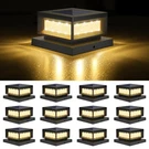12 Pack Solar Powered Cap Lights Outdoor For 4X4/6X6 Wood/vinyl Posts, W.... Fixed Price $121.36.