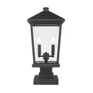 Z-lite Beacon 2 Light Sq. Outdoor Pier Mount, Bronze/clear 568PHBS-SQPM-ORB. Fixed Price $464.00.