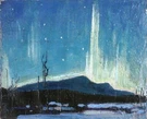 Northern Lights Tom Thomson 1917 Canadian Group Of Seven Precursor Landscape Art. Fixed Price $75.00.