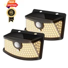 Aootek New Solar Motion Sensor Lights 120 Leds Pack, Black Shell-warm White. Fixed Price $44.98.