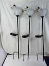 3 Christmas Holiday Mouce Handmade Art Glass Garden Stake: Solar Led Path Light. Fixed Price $58.50.