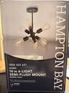 Hampton Bay Leonie 16.2IN 6-LIGHT Semi-flush Mount Bronze Metal Ceiling. Fixed Price $40.00.