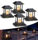 4 Pack Solar Post Lights Outdoor With 3D Flickering Candle Wick, C.... Fixed Price $53.55.