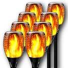 Permande Solar Torch Lights 8 Pack Flickering Flame Fire Effect Garden. Fixed Price $45.00.