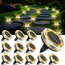 Solar Ground Lights Outdoor 12 Pack Waterproof, Upgraded Garden Wit. Fixed Price $53.99.
