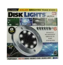 6 Pack Disk Lights 8 Lumen 0.2-W Stainless Steel Solar Led Outdoor Path. Fixed Price $28.95.