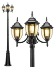 Lamp Post Outdoor Lighting, 3-HEAD Black Hard Wired Pole For Outside, E.... Fixed Price $206.45.