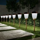 Set Of 8 Solar Path Lights 16" Stainless Steel Outdoor Garden Walkway Copper Lit. Fixed Price $51.21.