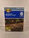 Hampton Bay Solar Outdoor Led Bronze Metal Pathway Lights 6 Pack. Fixed Price $29.98.