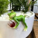 Mini Frog Figurine Plant Decoration Green Garden Pot Ornament Outdoor. Fixed Price $15.99.