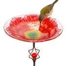 Mumtop Solar Bird Bath For Outdoors With Led Lights, Glass Bowl Metal Stake G.... Fixed Price $53.94.