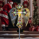 Unique, Tedof Solar Glass Cross Stake Lights With Angel Wings, Outdoor Memori.... Fixed Price $59.64.