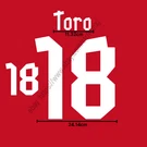 2012 Chile Home Name Set Toro #18 Heat Transfer Patch Fan Made Kit. Fixed Price $17.99.