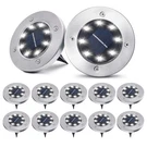 Pozzolanas 12 Solar Ground Lights - 8 Led Outdoor Pack, Cool White. Fixed Price $57.99.