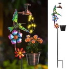 Solar Garden Lights Outdoor Decorative - Hummingbird Stake With Faucet. Fixed Price $22.96.