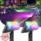 Solar Christmas Outdoor 2 Pack 6 Color Changing Spotlights. Fixed Price $34.99.