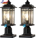 2 Pack Dusk To Dawn Outdoor Post Lights, Lamp With Pier Mount. Fixed Price $100.80.