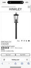 Hinkley Lighting Bromley 2361MB Large Post Mount Lantern. Fixed Price $150.00.